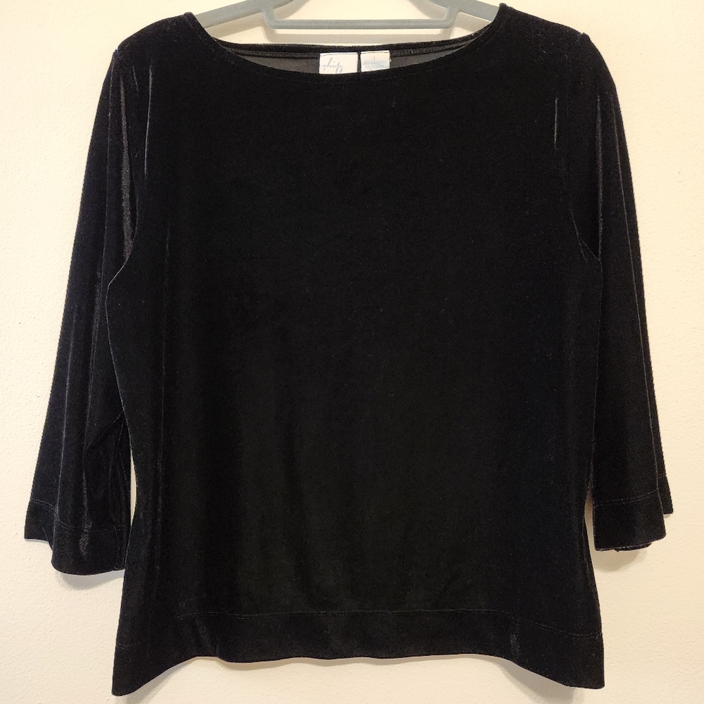 Black Velvet 3/4 Sleeve Top